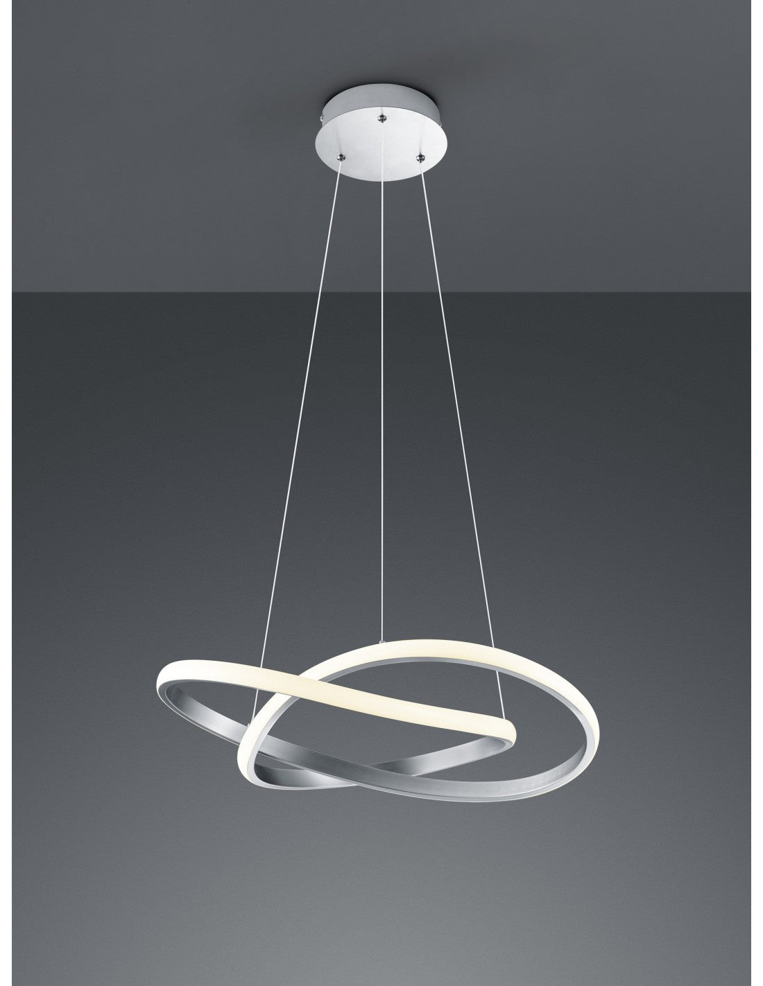 Moderne Pendelleuchte Course Nickel Dimmbar LED 27W Ø60 cm Trio Lighting