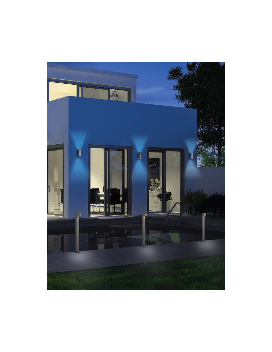 Palo Alto Garden 1xGU10 Roya Anthrazit IP44 Bewegungssensor Trio-Beleuchtung