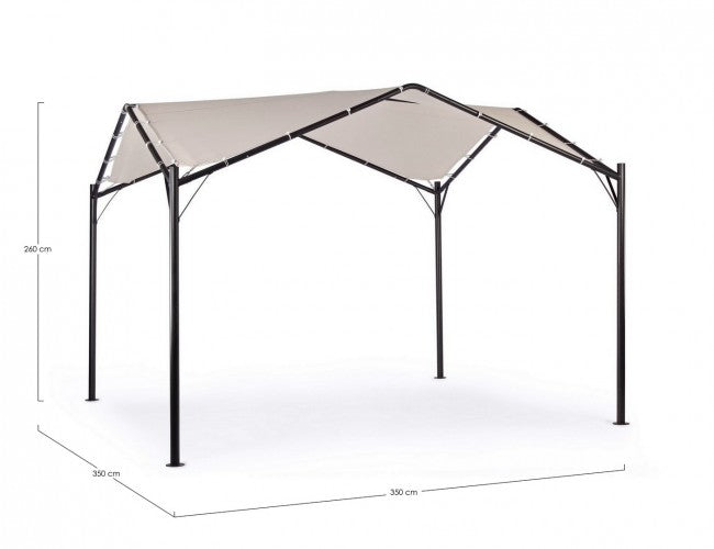 Kuppel-Gartenpavillon anthrazitgrau 3,5x3,5xh 260 cm