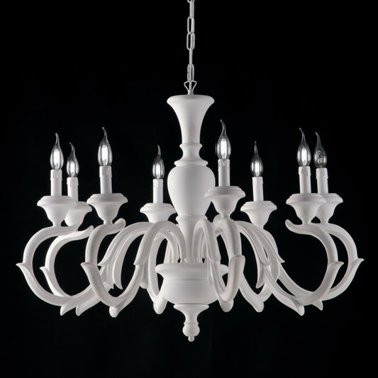 Bianco Shabby-Lampenschiff mit acht Leuchten 93x h65 cm