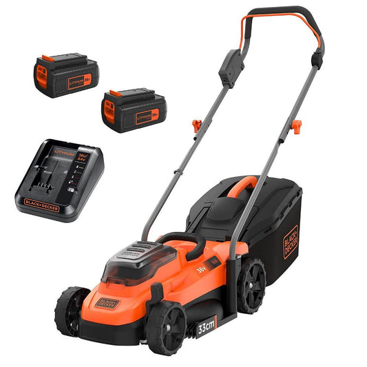 Black&Decker BCMW3318L2-QW Akku-Rasenmäher mit doppeltem 18-V-Akku