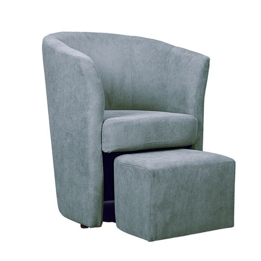 Stoffsessel mit abnehmbarem Pouf DJERBA Hellgrau 63,5x 62,5x h76 cm
