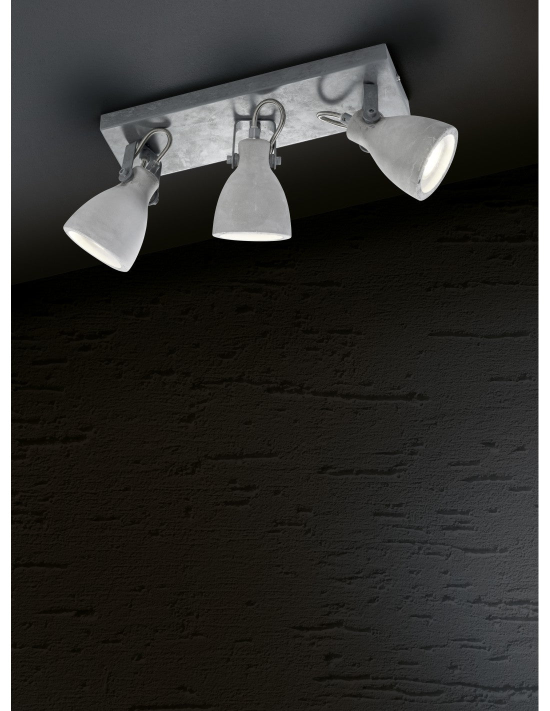 Betonlampe 3 verstellbare Spots Beton-Trio-Beleuchtung