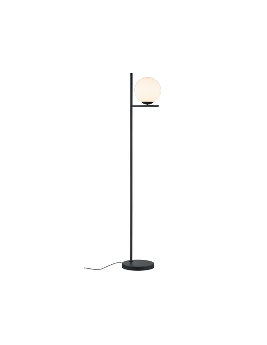 Moderne schwarze Stehlampe mit Glaskugel H150 cm Pure Trio Lighting