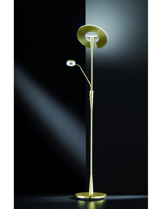 Piantana Led mit Luce Spot zum Lesen des Deinbaren Quebec Ottone Trio Lighting