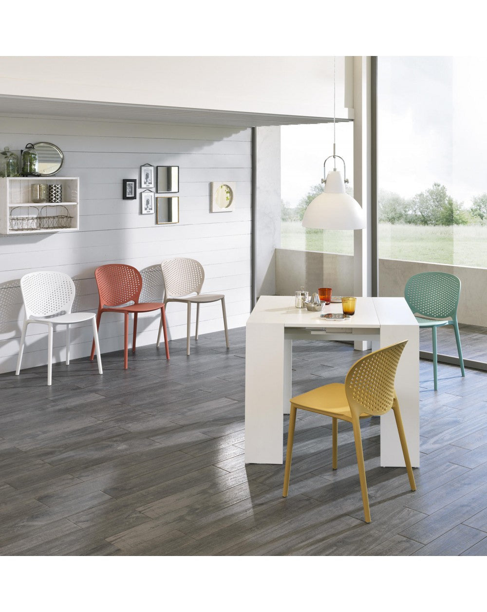 Ausziehbare Konsole in mdf weiß Pinocchio STS