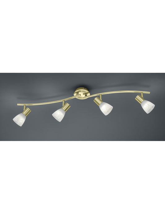 Deckenleuchte 4 verstellbare E14-Spots Levisto Brass Trio Lighting