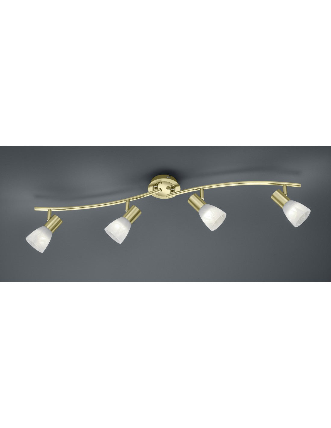 Deckenleuchte 4 verstellbare E14-Spots Levisto Brass Trio Lighting