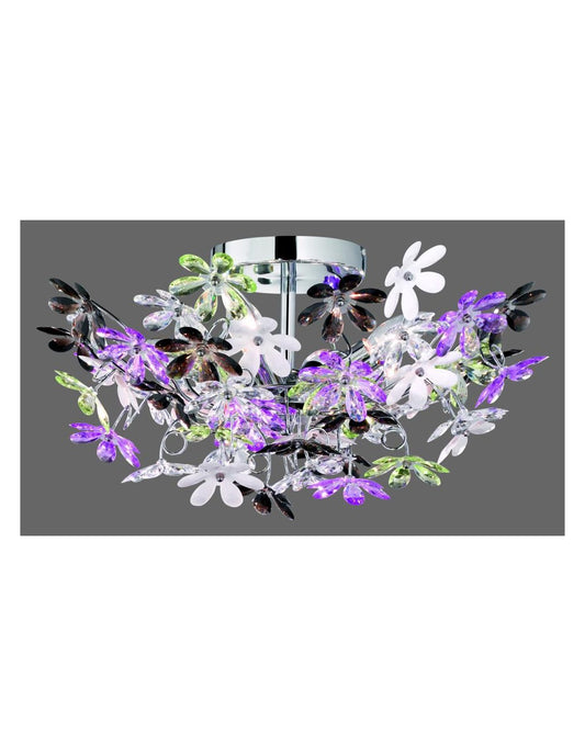 Plafoniera Blume 4xE14 Cromo Fiori Mehrfarbig Ø51 cm Trio Beleuchtung
