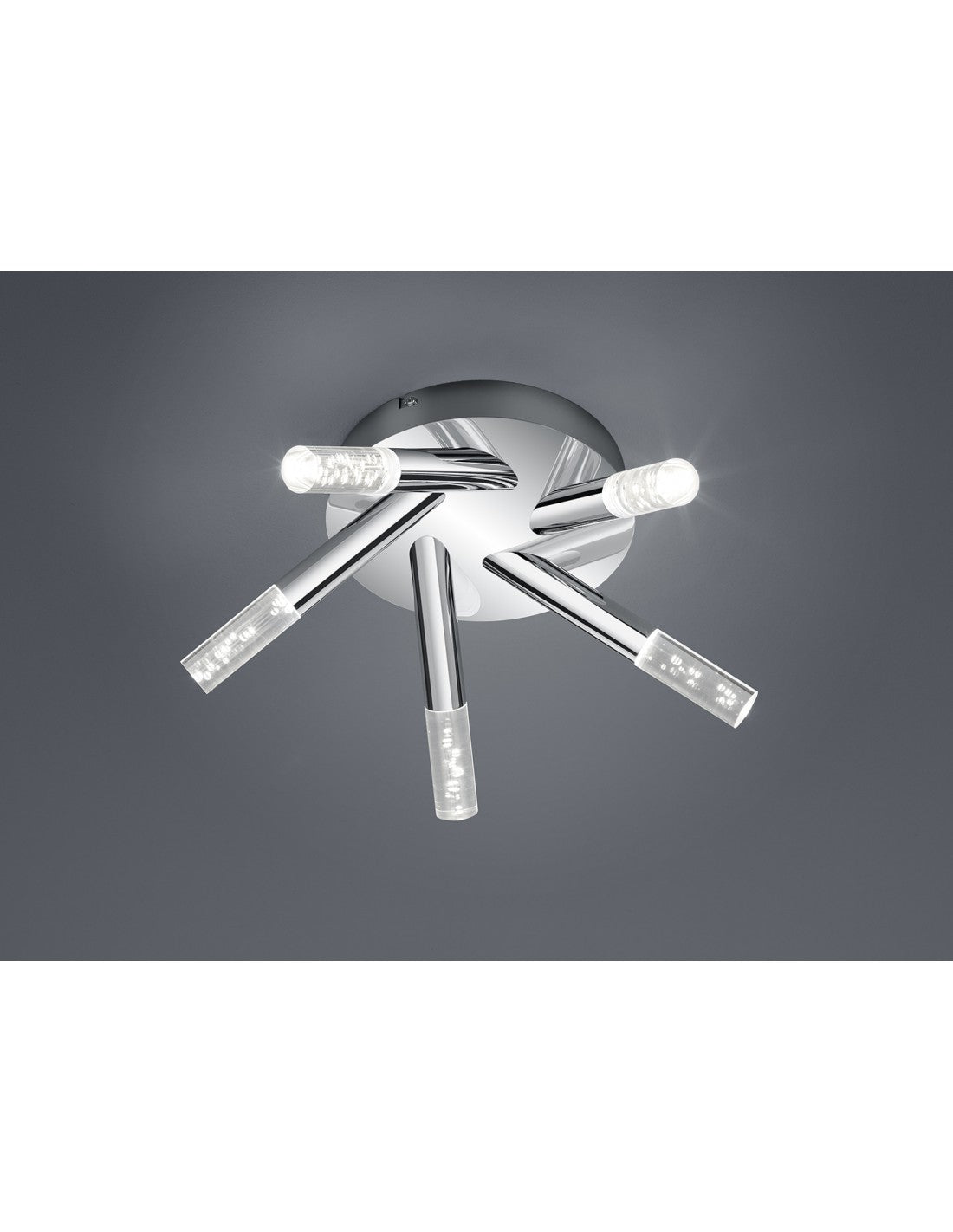 Badezimmer-Deckenleuchte, Chrom, 5 LED-Zylinder, Bolsa IP44, Trio-Beleuchtung