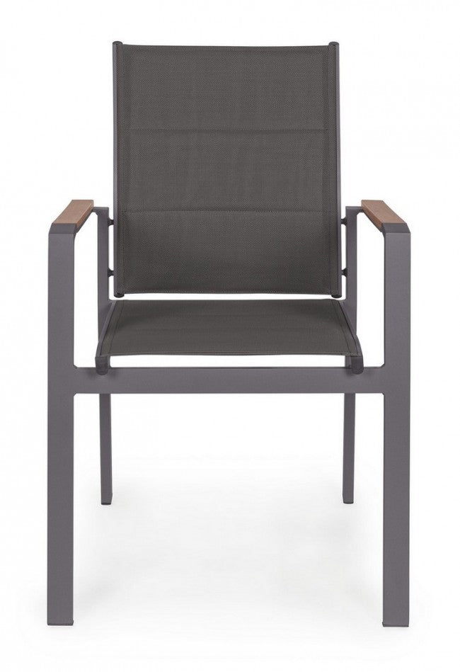 Kubik Outdoor-Stuhl aus anthrazitfarbenem Aluminium