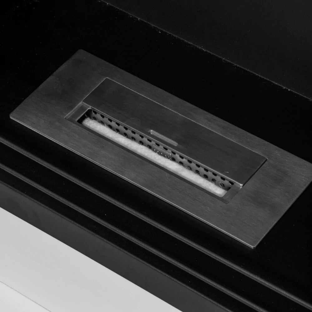 Bioethanolkamin Cambridge Bodenbiokamin aus weißem Holz 110x37xh.102 cm