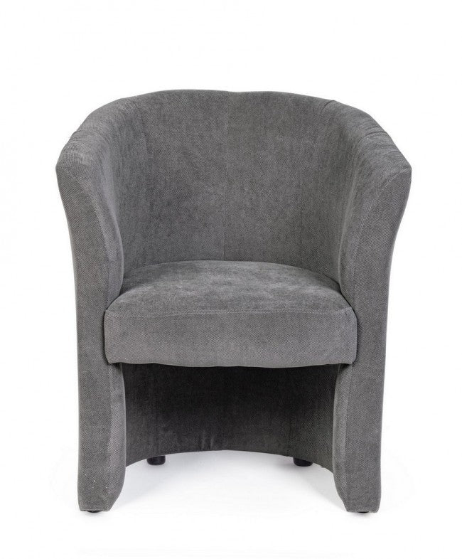 Sessel aus Holz und anthrazitfarbenem Stoff BELIZE 64,5x63x h76 cm