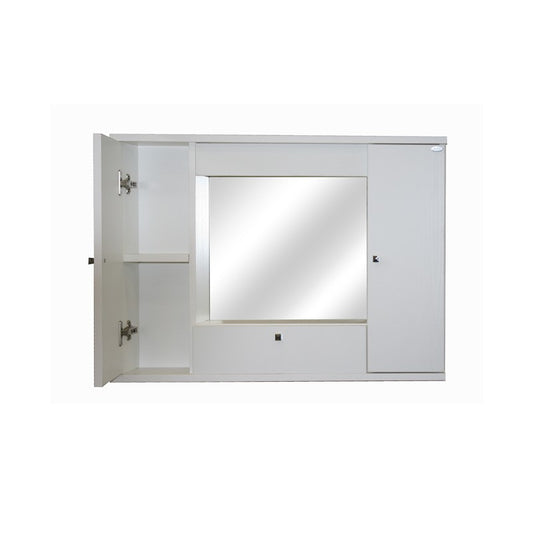 Spiegelschrank weiß Eschenholz Badezimmer 2-Türen c-Falt h.61x93x14 cm