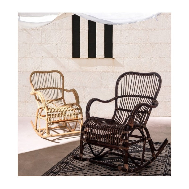 CASIMIRA Schaukelsessel aus natürlichem Rattan, 66 x 82 x 88 cm