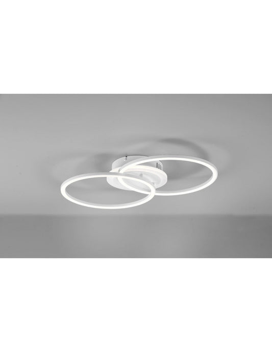 Deckenleuchte 2 Kreise LED 4000k Dimmer Venida White Trio Lighting
