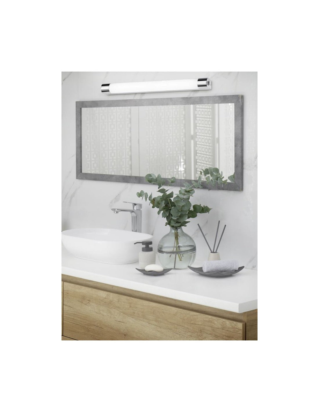 Reglette LED-Spiegelapplikation Kolian Chrom 64 cm IP44 Trio-Beleuchtung