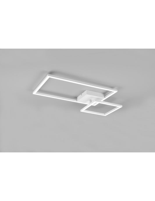 Verstellbare quadratische Deckenleuchte LED Dimmer Pan White Trio Lighting