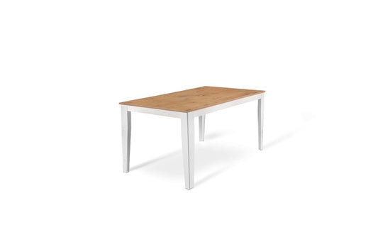Ausziehbarer Tisch Eiche-weiß 80 cm x 130-290 cm H. 76 cm