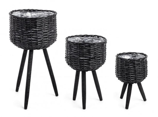 4x Set3 C.Schwarze Stativvase