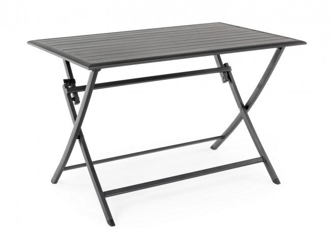 ELIN Anthrazitfarbener Aluminium-Außentisch 110x70x h71 cm