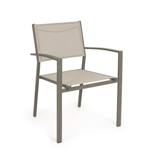 Outdoor-Stuhl mit Armlehnen aus anthrazitfarbenem Aluminium Hilla 57 x 60 x 88 cm