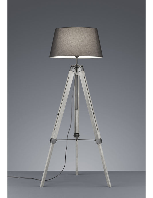 Moderne Piantana Treppen Little Grauer Tripod H143 cm Trio Lighting