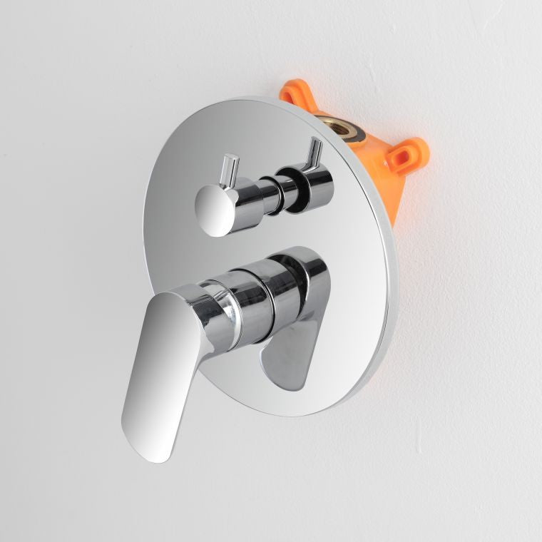 Runder Einbau-Duschmischer aus Stahl der KREO-Serie