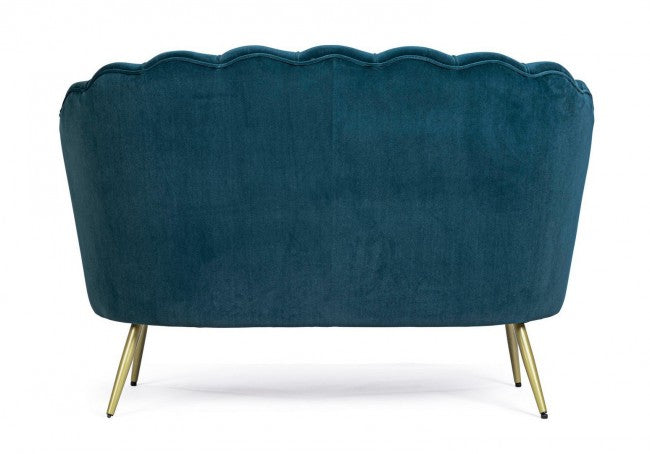 Giliola 2-Sitzer-Sofa in Blau mit Samteffekt