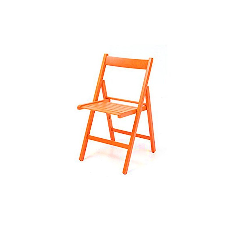 Sedia pieghevole in faggio di alta qualita colore arancio 43x48xh.79 cm EFFEZ