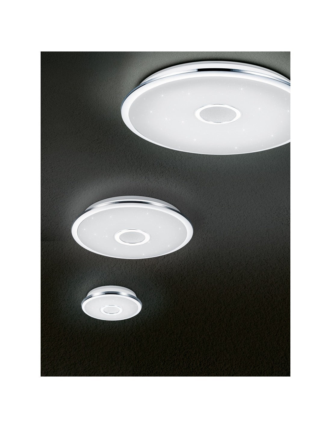 Multifunktionale Deckenleuchte Disco Led Osaka Ø42 cm Chrom Trio Lighting