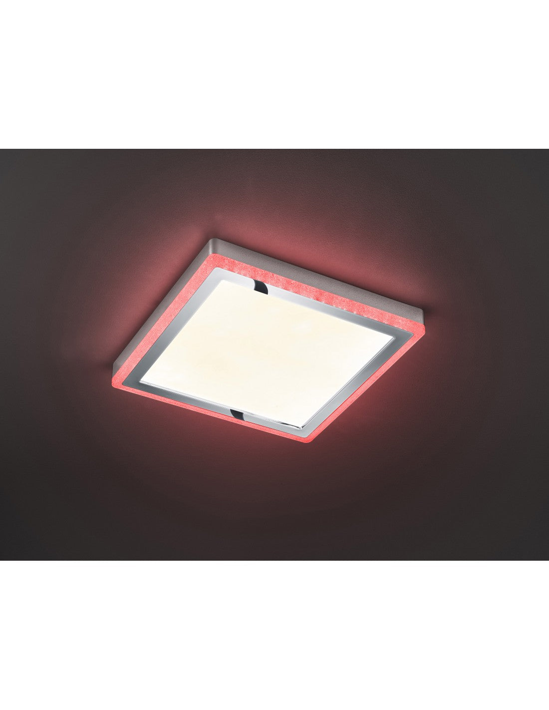 Quadratische Slide Deckenleuchte Doppel LED RGBW Dimmbar Weiß 40x40 cm Trio Lighting