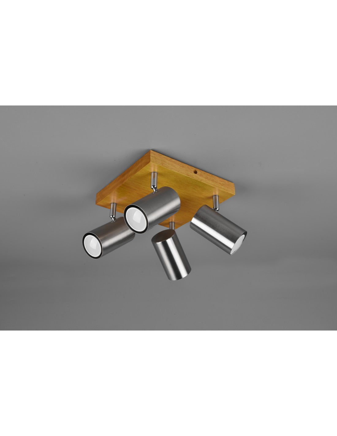 Marley Spotlight 4 Spots GU10 Nickel und Holz 22x22 cm Trio Lighting