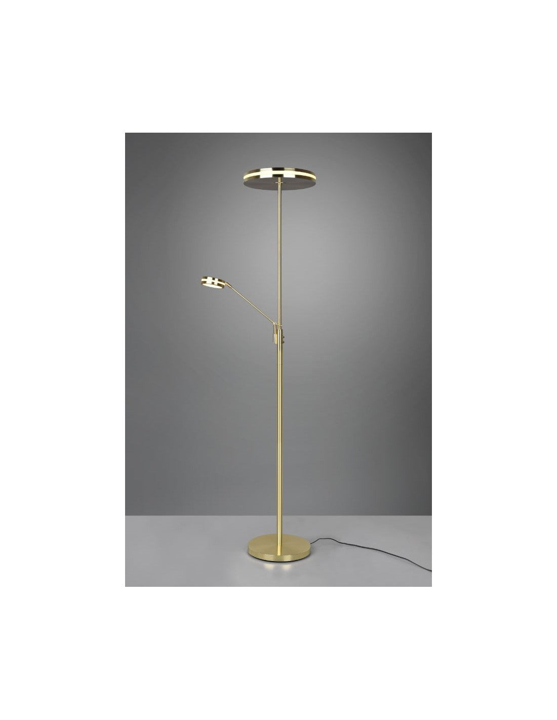 Stehleuchte Touch Dimmer Led mit Lesespot Franklin Satin Brass Trio Lighting