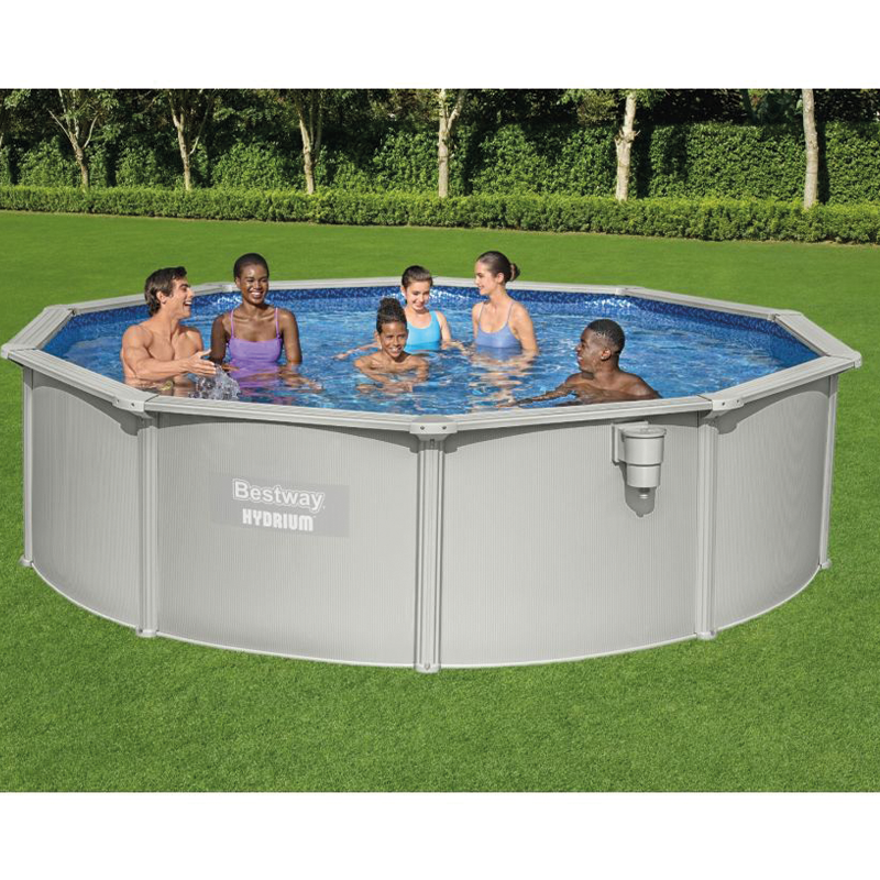 Runder oberirdischer Pool Hydrium 460x120 cm grau