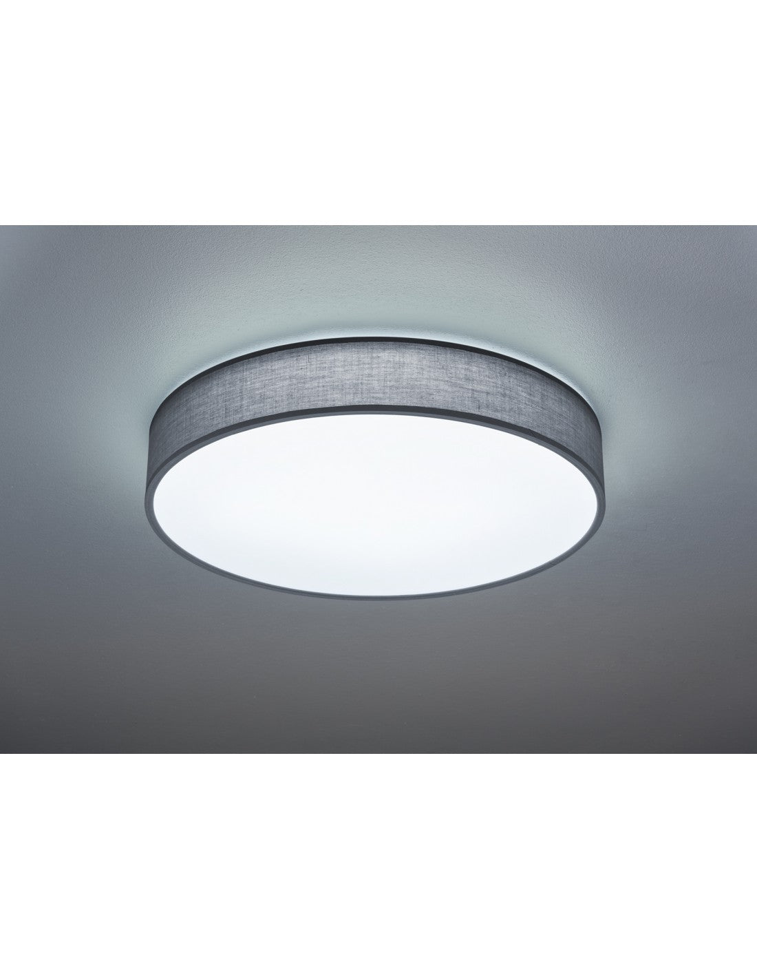 LED-Deckenleuchte mit Stofflampenschirm Lugano Grey Ø60 cm Trio Lighting