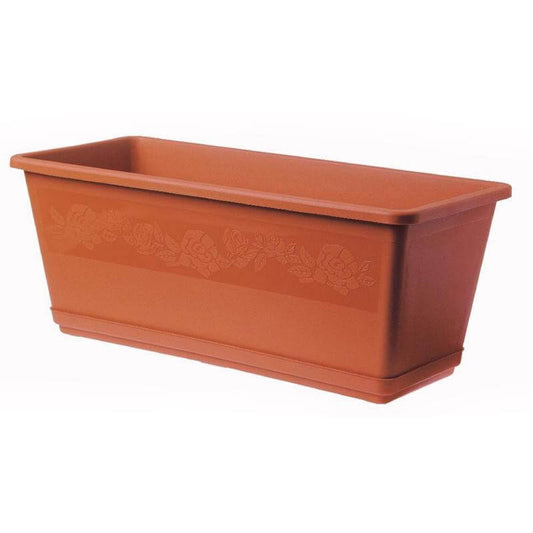 Balconella Pflanzvase mit Untertasse 50 cm Bama Terrakotta-Kunststoff