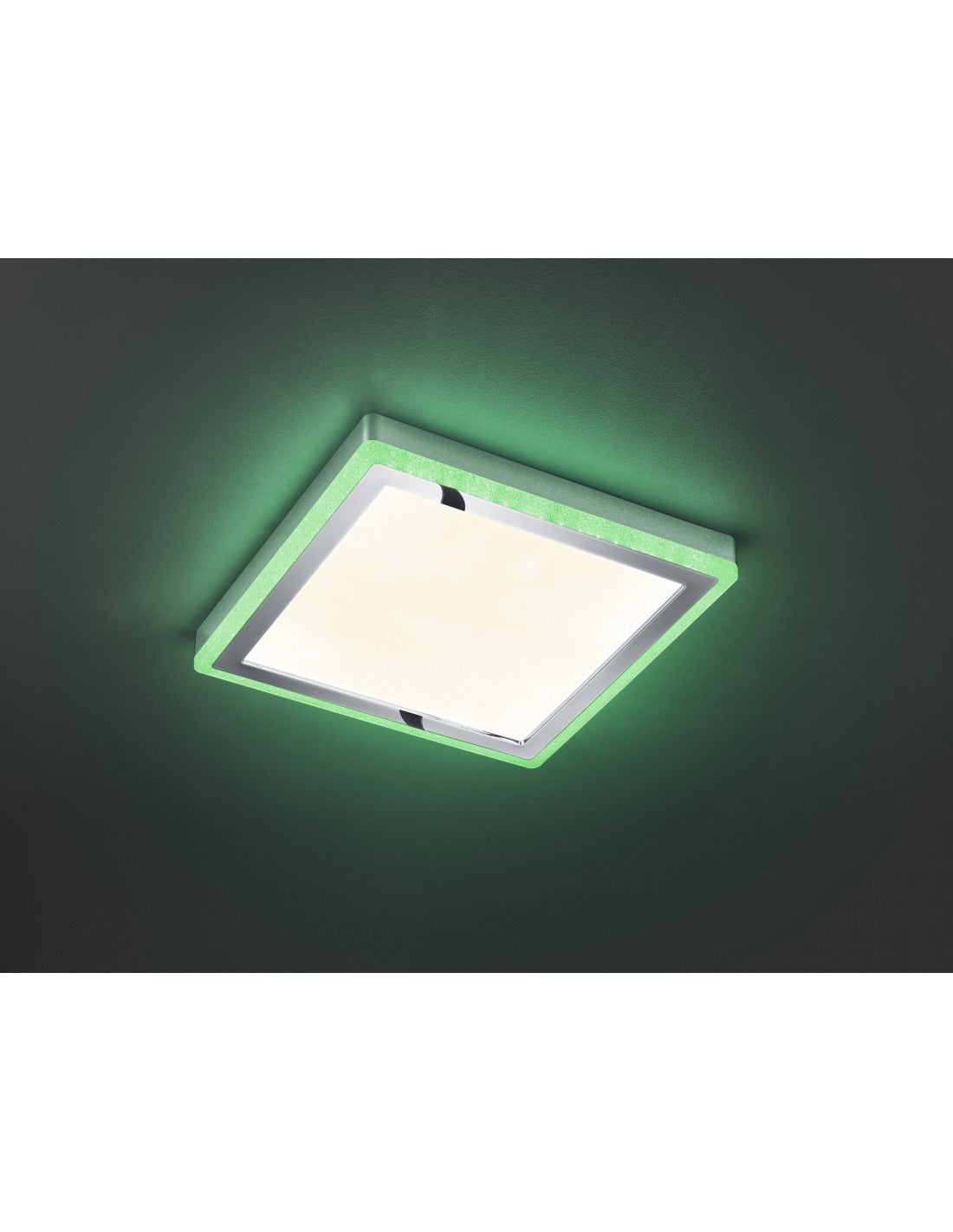 Quadratische Slide Deckenleuchte Doppel LED RGBW Dimmbar Weiß 40x40 cm Trio Lighting