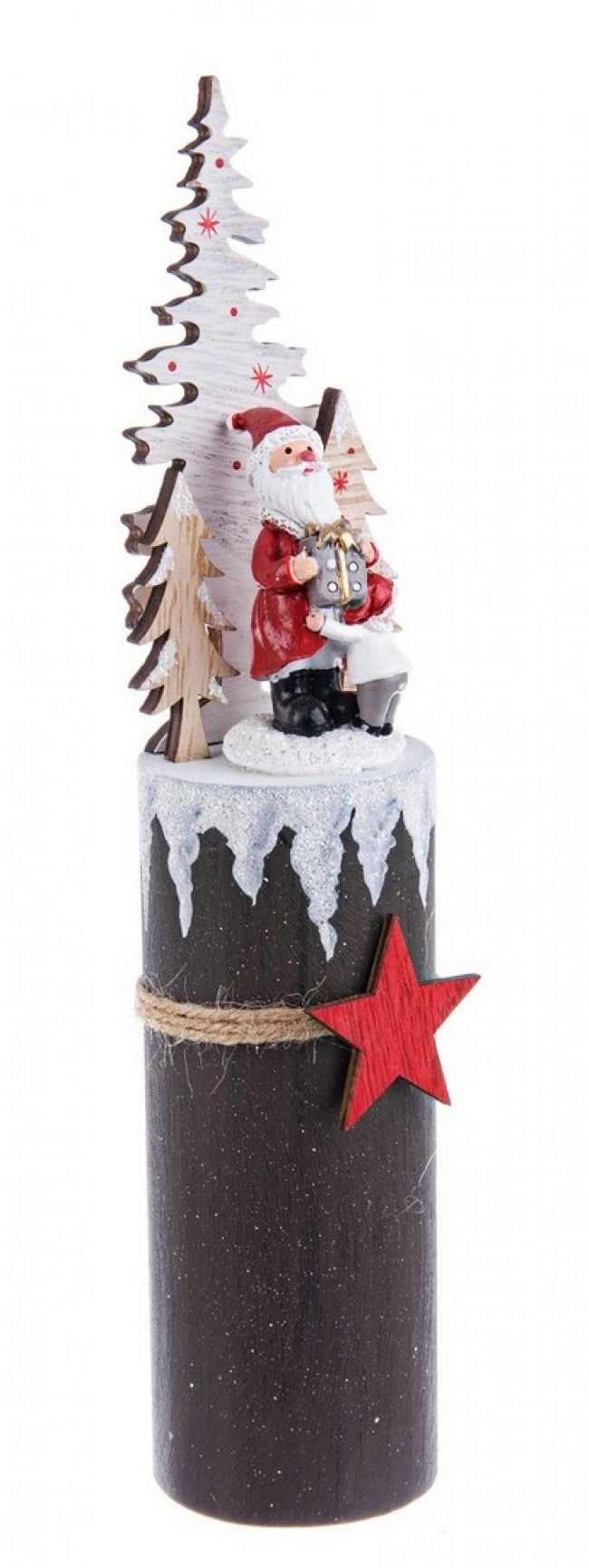 6x Dekoration Ewan Santa Cil H24