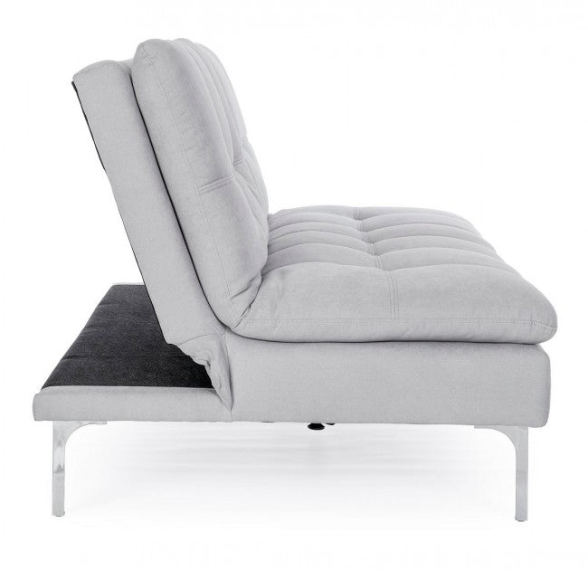 Hellgraues 3-Sitzer-Schlafsofa Leon aus Stoff, L190 cm