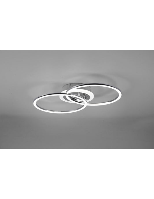 Deckenleuchte Circles Chrome Led 4000k Dimmer Venida Trio Lighting