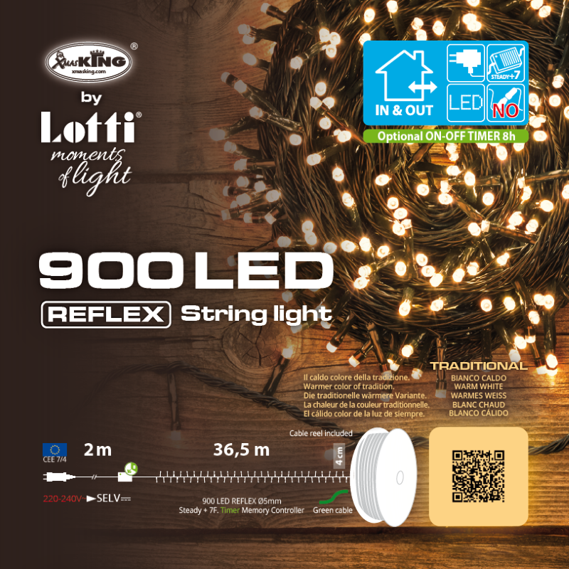 Linearkette 900 LED TRADITIONAL 36,5m in Spule