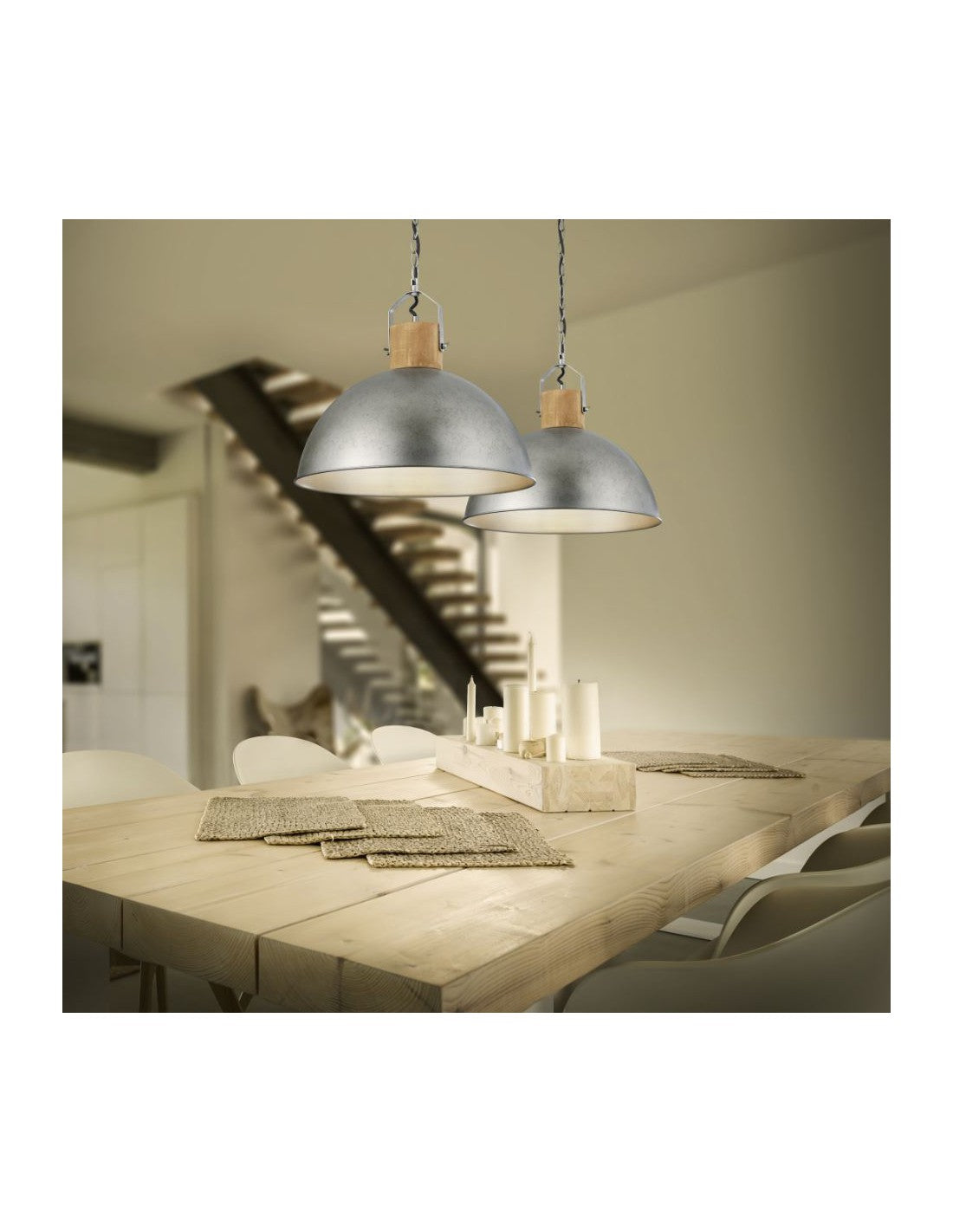 Insustrial Delhi Suspension Dome Metallic Nickel Ø45 cm Trio Lighting