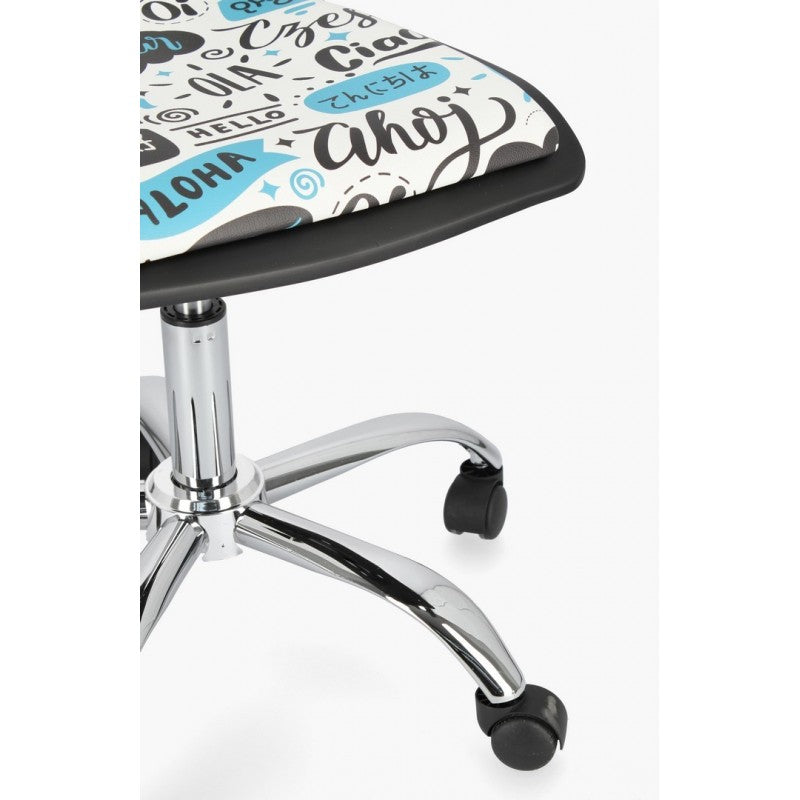 Young Hello Stahl-Bürostuhl aus Kunstleder, 42,5 x 40 x 87 cm