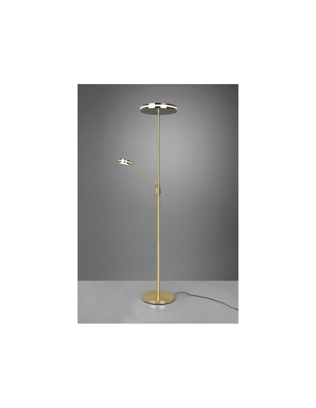 Stehleuchte Touch Dimmer Led mit Lesespot Franklin Satin Brass Trio Lighting