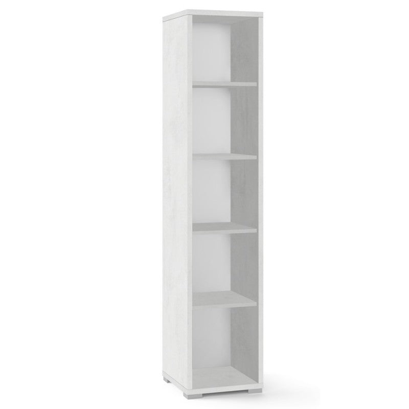 Modernes hohes Bücherregal aus Ossido-Weißholz mit vier Regalen 39x41x H199 cm