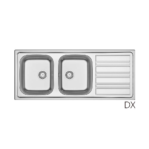 Einbau-Edelstahlspüle LS06 120x50 cm mit Abtropffläche rechts