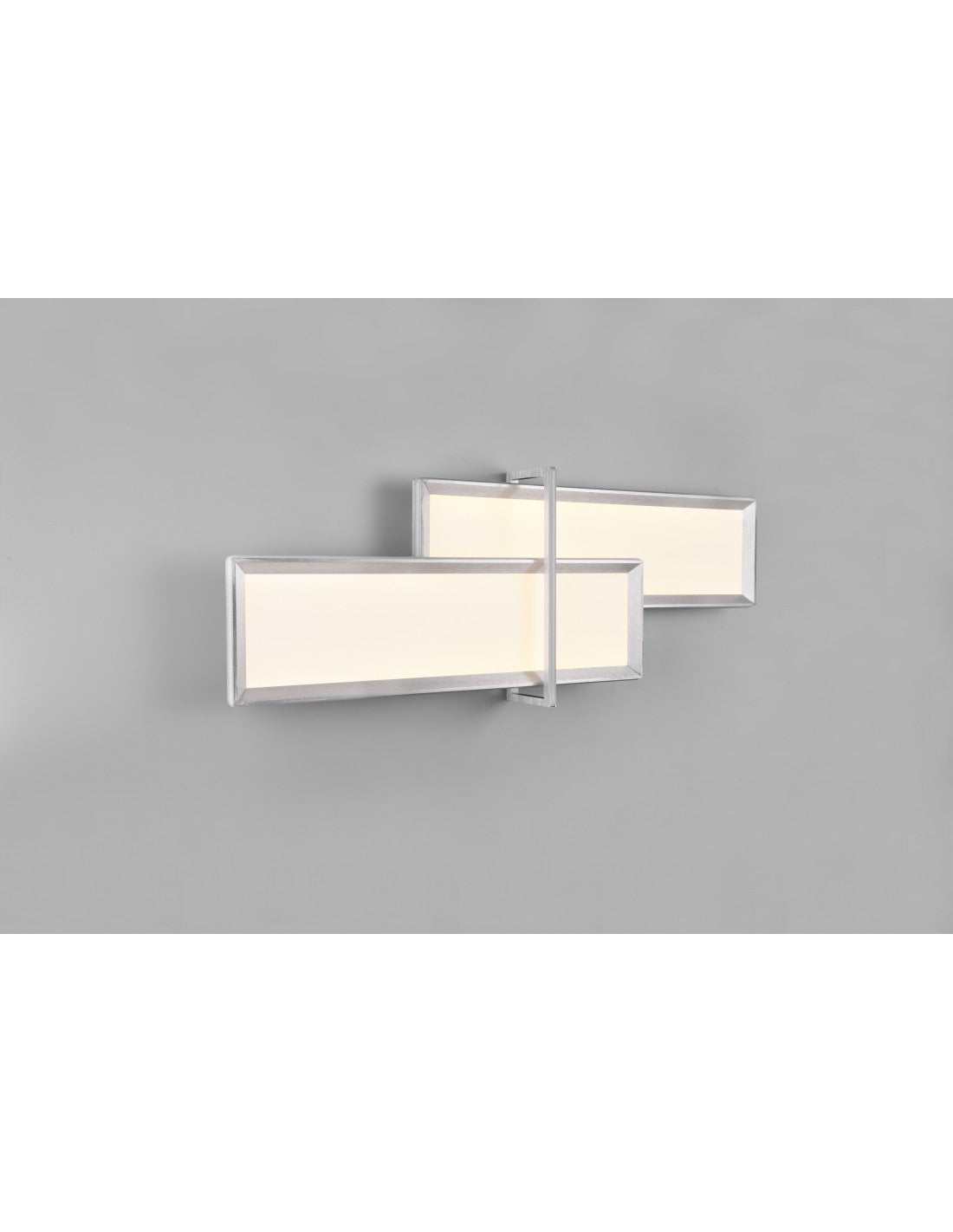 Deckenleuchte 2 Rechtecke LED Dimmer Charleston Aluminium Trio Lighting