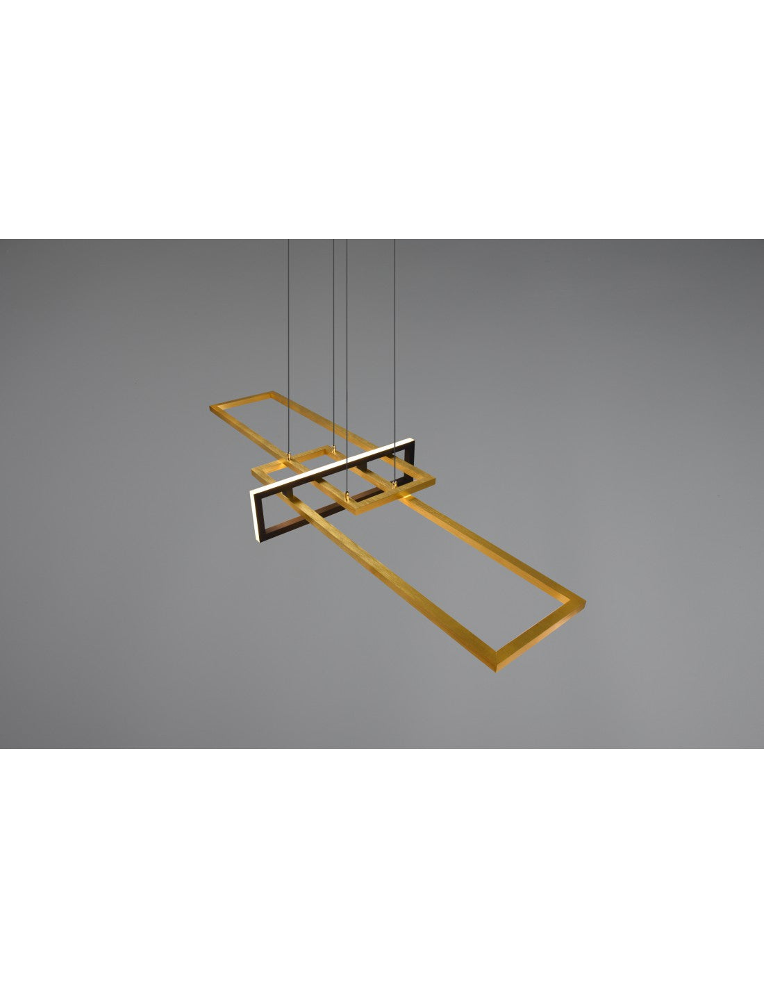 Salinas Pendelleuchte 3 Rechtecke LED 34w Gold-Schwarz L110 cm Dimmbare Trio-Beleuchtung