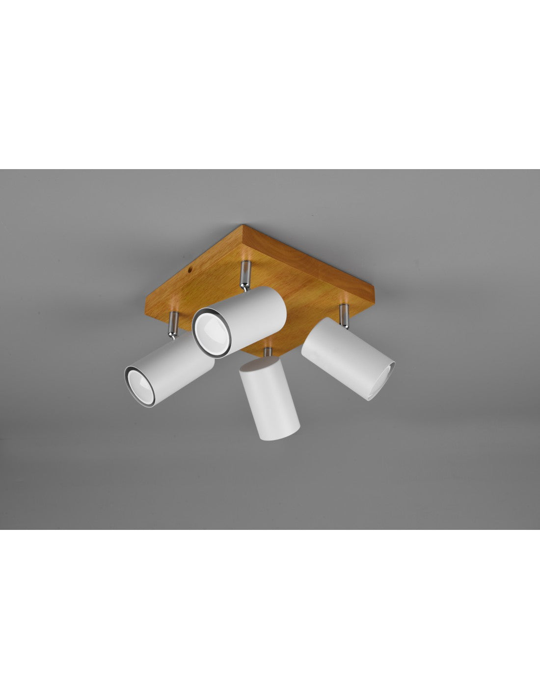 Marley Spotlight 4 Spots GU10 Weiß und Holz 22x22 cm Trio Lighting